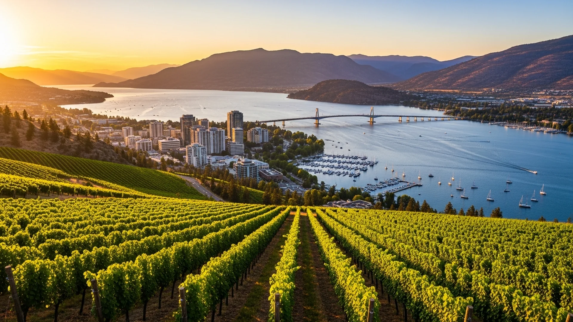 Kelowna BC home with Okanagan Lake in the background